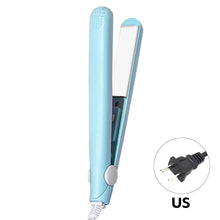 Load image into Gallery viewer, EU/US Portable Hair Styling Iron Cute Mini Travel Hair Straightener Bangs Styling Hair Iron Set Curl Ends Hair Clip Hair Beauty