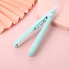 Load image into Gallery viewer, EU/US Portable Hair Styling Iron Cute Mini Travel Hair Straightener Bangs Styling Hair Iron Set Curl Ends Hair Clip Hair Beauty