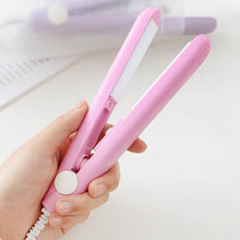 Load image into Gallery viewer, EU/US Portable Hair Styling Iron Cute Mini Travel Hair Straightener Bangs Styling Hair Iron Set Curl Ends Hair Clip Hair Beauty