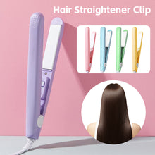 Load image into Gallery viewer, EU/US Portable Hair Styling Iron Cute Mini Travel Hair Straightener Bangs Styling Hair Iron Set Curl Ends Hair Clip Hair Beauty