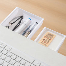 Load image into Gallery viewer, Adhesive Under Desk Drawer Hidden Storage Box Space Saving Multi-Purpose Stationery Organizer for Stationery/Office Supplies
