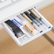 Load image into Gallery viewer, Adhesive Under Desk Drawer Hidden Storage Box Space Saving Multi-Purpose Stationery Organizer for Stationery/Office Supplies