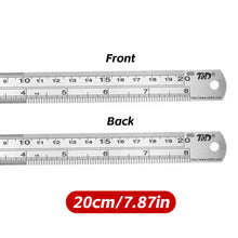Load image into Gallery viewer, 6/8/12Inch Dual-Read Ruler Dual-Scale Heavy-Duty Precision Professional Drafting Steel Ruler Office Stationery