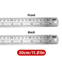 Load image into Gallery viewer, 6/8/12Inch Dual-Read Ruler Dual-Scale Heavy-Duty Precision Professional Drafting Steel Ruler Office Stationery