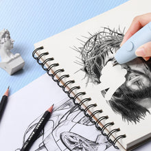 Load image into Gallery viewer, Electric Sketch Eraser Pen with 10pcs Refills Auto Rotating Battery-Powered for Artists/Drawing Students Sketching Highlighter Erase Pencil Tool