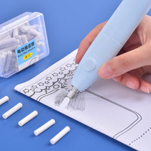 Load image into Gallery viewer, Electric Sketch Eraser Pen with 10pcs Refills Auto Rotating Battery-Powered for Artists/Drawing Students Sketching Highlighter Erase Pencil Tool