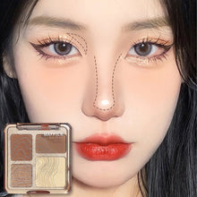 Load image into Gallery viewer, Natural Stereoscopic Face Highlight Shadow Makeup Powder Palette Matte Bronzer Contour Shading Four-color Multifunctional Highlighter Cosmetic