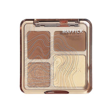 Load image into Gallery viewer, Natural Stereoscopic Face Highlight Shadow Makeup Powder Palette Matte Bronzer Contour Shading Four-color Multifunctional Highlighter Cosmetic