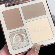 Load image into Gallery viewer, Natural Stereoscopic Face Highlight Shadow Makeup Powder Palette Matte Bronzer Contour Shading Four-color Multifunctional Highlighter Cosmetic
