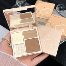 Load image into Gallery viewer, Natural Face Highlight Shadow Makeup Matte Fine Glitter 4-color palette Silhouette Nose Shadow Makeup Palettes Face Brightening
