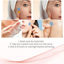 Load image into Gallery viewer, 200Pcs Repair Acne Patches Fade Blemishes Pimple Marks Closed Acne Blemishes Hydrocolloid Star Heart Shaped Cover Acne Pimple Patch