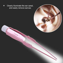 Load image into Gallery viewer, Baby Ear Cleaner Spoon Ear Digger & Tweezers LED Flash Light Visual Children Earpick Visual Children Earpick Ear Cleaning Kit