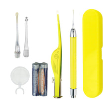 Load image into Gallery viewer, Baby Ear Cleaner Spoon Ear Digger & Tweezers LED Flash Light Visual Children Earpick Visual Children Earpick Ear Cleaning Kit