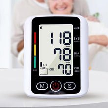 Load image into Gallery viewer, Digital Blood Pressure Monitor Arm Sphygmomanometer Heart Rate Pulse Meters Big Screen Automatic Tonometer with Cuff