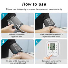 Load image into Gallery viewer, Digital Blood Pressure Monitor Arm Sphygmomanometer Heart Rate Pulse Meters Big Screen Automatic Tonometer with Cuff