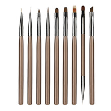 Load image into Gallery viewer, 9Pcs Nail Art Liner Nail Brush Liner DIY Painting Pen Manicure Acrylic Drawing Brush for Nails Tip Display Carving Art Painting Tool