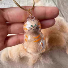 Load image into Gallery viewer, 1/6pcs Kawaii Cat Hair Storage Box Transparent Pet Hair Keepsake Pendant for Pet Memorial Healing Pendant Cat Lover Keyring Accessory
