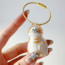 Load image into Gallery viewer, 1/6pcs Kawaii Cat Hair Storage Box Transparent Pet Hair Keepsake Pendant for Pet Memorial Healing Pendant Cat Lover Keyring Accessory