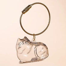 Load image into Gallery viewer, 1/6pcs Kawaii Cat Hair Storage Box Transparent Pet Hair Keepsake Pendant for Pet Memorial Healing Pendant Cat Lover Keyring Accessory
