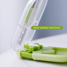 Load image into Gallery viewer, Pill Storage Box with Pill Cutter Portable Pill Organizer Health Care Travel Pill Case Eco-Friendly for Medicine Pocket-Size Vitamin Storage Box