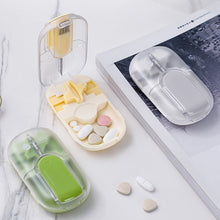 Load image into Gallery viewer, Pill Storage Box with Pill Cutter Portable Pill Organizer Health Care Travel Pill Case Eco-Friendly for Medicine Pocket-Size Vitamin Storage Box