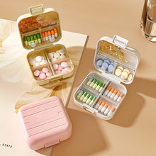 Load image into Gallery viewer, Small Pill Organizer Box with Compartments Portable Pill Case Leak-Proof Medicine Pill Dispenser Travel Elderly Daily Pill Management