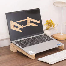 Load image into Gallery viewer, Universal Wooden Laptop Holder Detachable Base Stand Computer Cooling Bracket Suitable For Notebook Laptop Tablet 10-17 Inchs