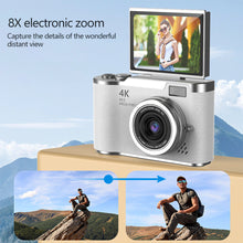 Load image into Gallery viewer, 4K CCD 8X Digital Zoom Digital Camera for Student Digital Photography Camera 2.4inch 180 Flip Screen Selfile Camera