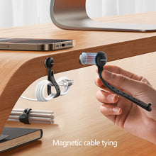 Load image into Gallery viewer, 6/1Pcs Magnetic Cable Management Ties Wire Organizer 11cm Cable Holder Adjustable Hook & Loop Organizer Straps for Home