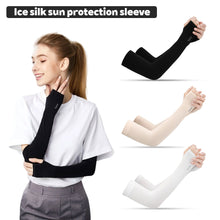 Load image into Gallery viewer, 1Pair Summer Ice Silk Sun Protection Arm Sleeves Lightweight And Breathable Outdoor Cycling Sports Sleeves