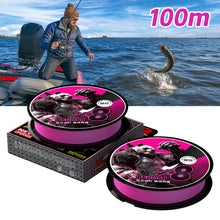Load image into Gallery viewer, 1Roll 100M 8-Strand Smooth And Highly Tensile Pink PE Fishing Line Micro-Object Long Cast Wear-Resistant Main Line