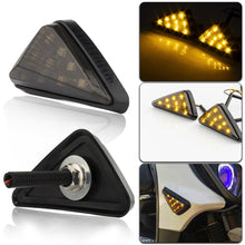Load image into Gallery viewer, 2Pcs Motorcycle Turn Signal Lights Triangle Indicator Blinker Side Lights Motorbikes Yellow For Kawasaki Yamaha Honda Suzuki