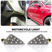 Load image into Gallery viewer, 2Pcs Motorcycle Turn Signal Lights Triangle Indicator Blinker Side Lights Motorbikes Yellow For Kawasaki Yamaha Honda Suzuki