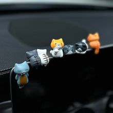 Load image into Gallery viewer, Car Center Console Small Cute Cat Doll Decoration Resin Ornament Rearview Mirror Decoration Auto Interior Accessories