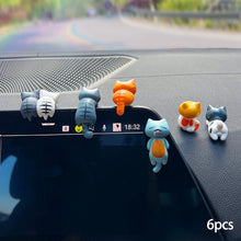 Load image into Gallery viewer, Car Center Console Small Cute Cat Doll Decoration Resin Ornament Rearview Mirror Decoration Auto Interior Accessories