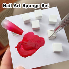 Load image into Gallery viewer, 100Pcs Square Nail Art Sponge Set Gradient Nail Brushes Gel Polish Design Nail Sponge Grab Pen Manicure Supplies