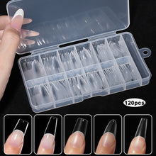Load image into Gallery viewer, 120Pcs Full Cover Soft Gel Almond Nail Tips Acrylic Half Matte French False Nail Extension Tips Nail Salon Extension Press on Nail
