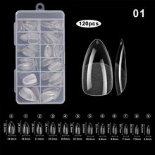Load image into Gallery viewer, 120Pcs Full Cover Soft Gel Almond Nail Tips Acrylic Half Matte French False Nail Extension Tips Nail Salon Extension Press on Nail