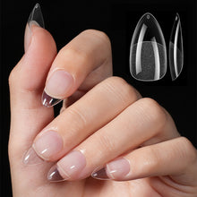 Load image into Gallery viewer, 120Pcs Full Cover Soft Gel Almond Nail Tips Acrylic Half Matte French False Nail Extension Tips Nail Salon Extension Press on Nail