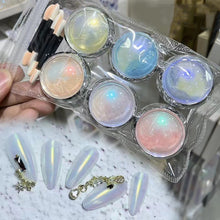 Load image into Gallery viewer, 6pcs Shimmering Aurora Nail Powder Mirror Glitter Nail Art Chameleon Gel Polish Manicure Polish Powder