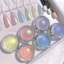 Load image into Gallery viewer, 6pcs Shimmering Aurora Nail Powder Mirror Glitter Nail Art Chameleon Gel Polish Manicure Polish Powder