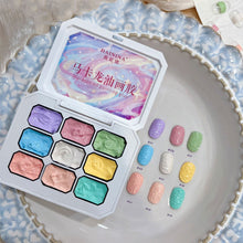 Load image into Gallery viewer, 9-Color Macaron Gypsum Painting Nail Polish Patting Glue Smudge Canned High Saturation Popular Semi-Solid Nail Polish Glue Nail