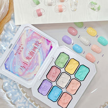 Load image into Gallery viewer, 9-Color Macaron Gypsum Painting Nail Polish Patting Glue Smudge Canned High Saturation Popular Semi-Solid Nail Polish Glue Nail