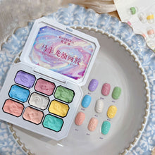 Load image into Gallery viewer, 9-Color Macaron Gypsum Painting Nail Polish Patting Glue Smudge Canned High Saturation Popular Semi-Solid Nail Polish Glue Nail