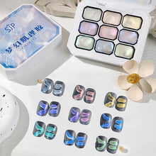 Load image into Gallery viewer, 9-Color Magic Mirror Painting Nail Polish Patting Glue Smudge Canned High Saturation Popular Semi-Solid Nail Polish Glue Nail