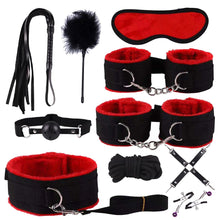 Load image into Gallery viewer, 8/10Pcs BDSM Kits Sex Bondage Set Handcuffs Gag Whip Nipple Clamps Erotic Sex Toys for Women Couples Adult Sexy Game