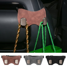 Load image into Gallery viewer, Car Suede Leather Hook Sports Seat Back with Dual Hooks Integrated Vehicle Hook for Car Storage Metal Hook