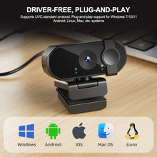 Load image into Gallery viewer, 1080P 2K 4K Webcam Mini Camera Full HD Webcam with Microphone 30fps USB Web Cam for Auto Focus PC Laptop Video Shooting Camera