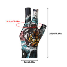 Load image into Gallery viewer, 1PC Printed Style Three-Fingered Billiards Gloves For Left Hand Anti-Slip Silk Breathable Snooker Gloves Self-Adhesive Self-Adhesive Cloth Fixed Billiards Supplies