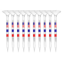 Load image into Gallery viewer, 10PCS 8.3CM Plastic Golf Tees With Colorful Flag Pattern Mug Design Transparent Golf Tee